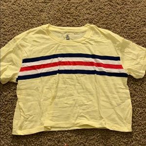 striped yellow blue and red pacsun tee